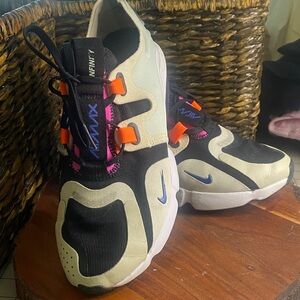 Nike Women's Air Max-Inspired Athletic Sneakers — Black, Cream & Orange Accents